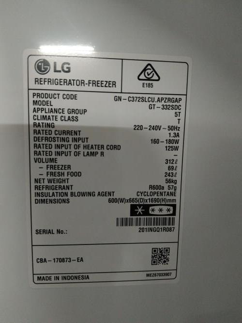 Second-hand LG 312L Top Mount Fridge - Photo 5)