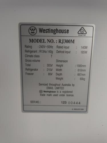 Second-hand Westinghouse 303L Top Mount Fridge - Photo 5)