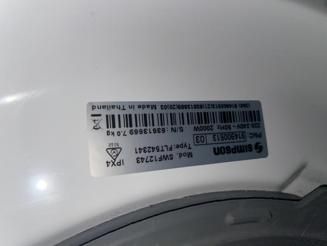 Second-hand Simpson 7kg Front Load Washing Machine - Photo 5)