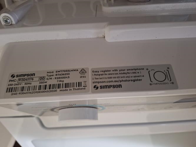 Second-hand Simpson 7kg Top Load Washing Machine - Photo 5)