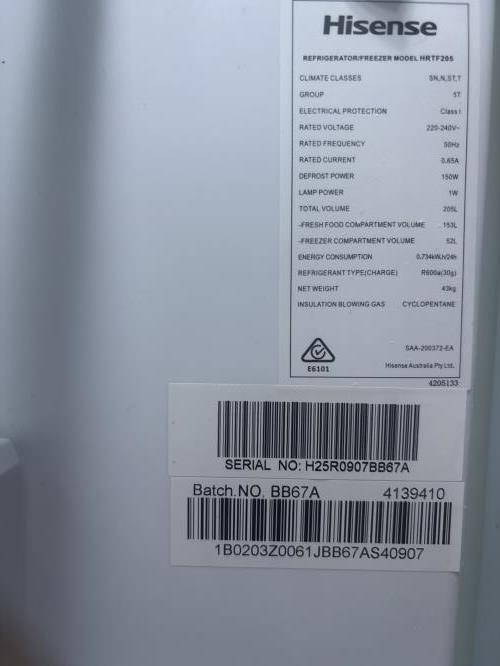 Second-hand Hisense 205L Top Mount Fridge - Photo 5)