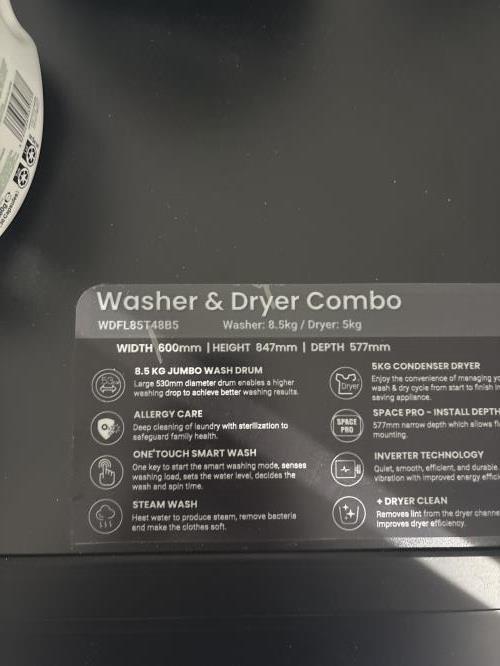 Second-hand Chiq 8.5kg / 5kg Washer-Dryer Combo - Photo 5)