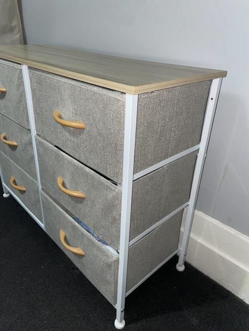 Second-hand Fabric Chest of 6 Drawers - Photo 5)