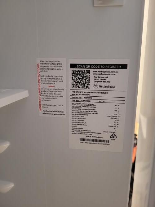 Second-hand Westinghouse 431L Top Mount Fridge - Photo 5)