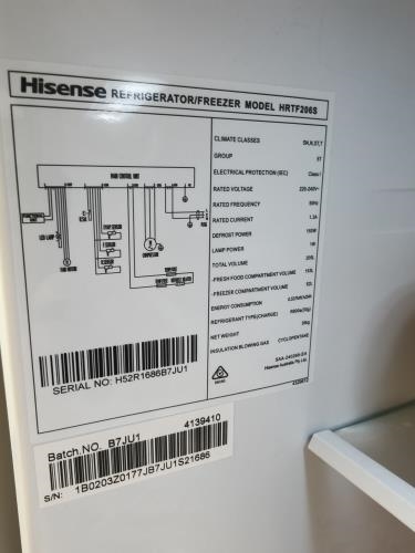 Second-hand Hisense 205L Top Mount Fridge - Photo 5)