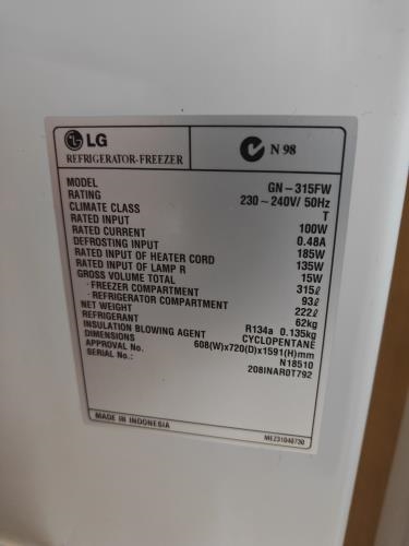 Second-hand LG 315L Top Mount Fridge - Photo 5)
