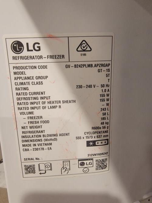 Second-hand LG 243L Top Mount Fridge - Photo 5)
