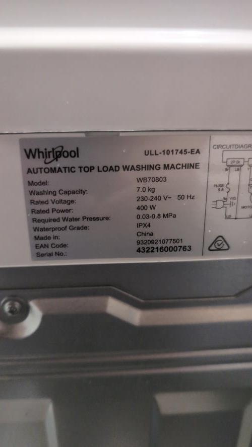 Second-hand Whirlpool 7kg Top Load Washing Machine - Photo 5)