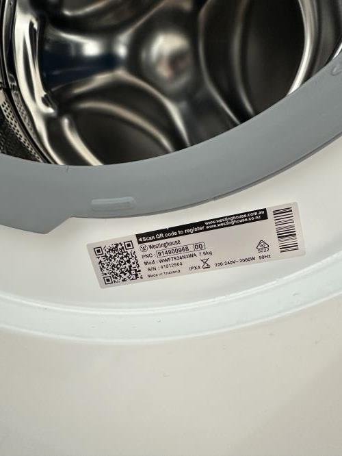 Second-hand Westinghouse 7.5kg Front Load Washing Machine - Photo 5)