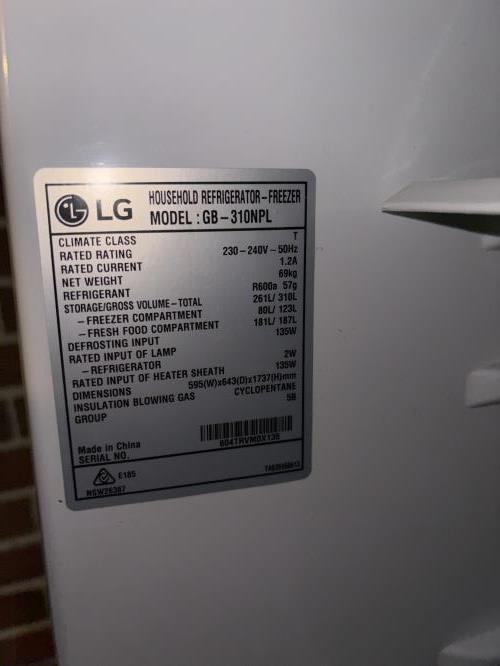 Second-hand LG 310L Bottom Mount Fridge - Photo 5)