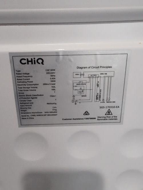 Second-hand Chiq 185L Freezer - Photo 5)