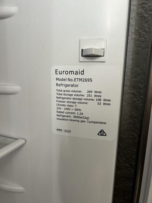 Second-hand Euromaid 269L Top Mount Fridge - Photo 5)