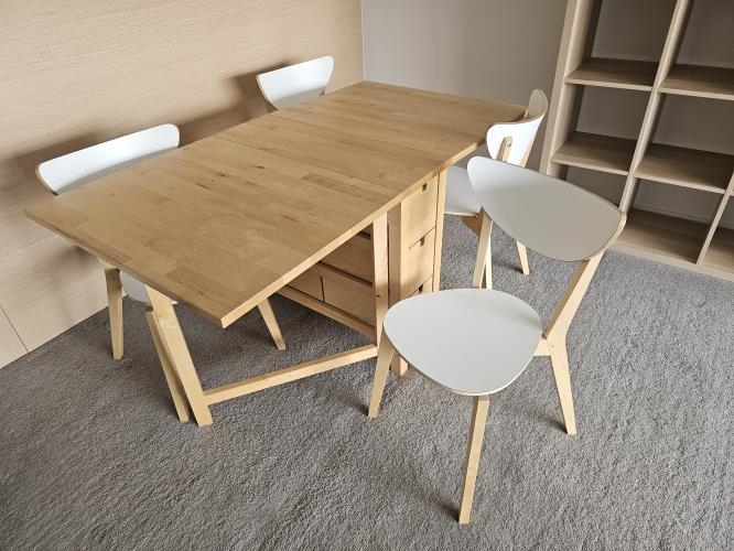 Second-hand IKEA Norden Gateleg Dining Table with 4 Chairs - Photo 5)