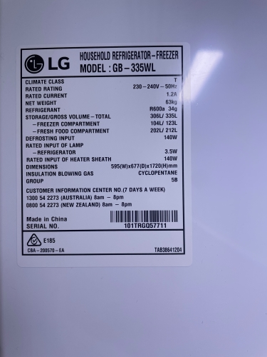 Second-hand LG 306L Bottom Mount Fridge - Photo 5)