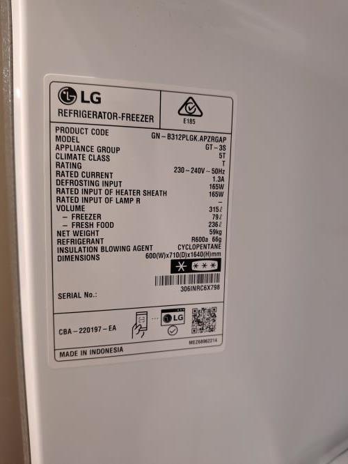 Second-hand LG 315L Top Mount Fridge - Photo 5)