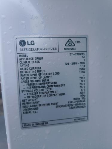 Second-hand LG 279L Top Mount Fridge - Photo 6)