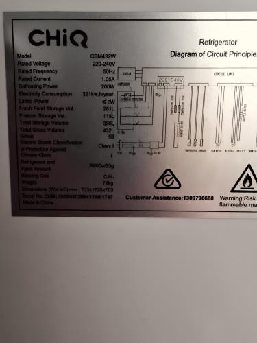 Second-hand Chiq 432L Bottom Mount Fridge - Photo 6)