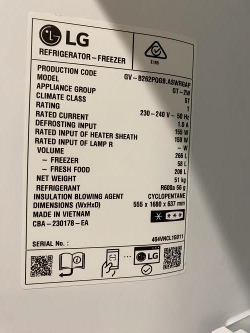 Second-hand LG 266L Top Mount Fridge - Photo 6)