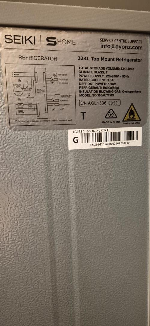 Second-hand Seiki 334L Top Mount Fridge - Photo 6)