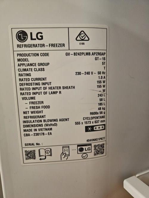 Second-hand LG 243L Top Mount Fridge - Photo 6)