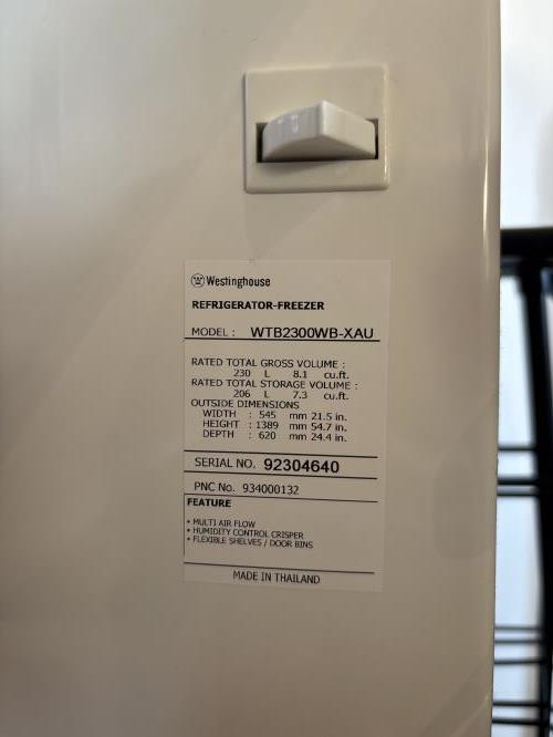 Second-hand Westinghouse 230L Top Mount Fridge - Photo 6)