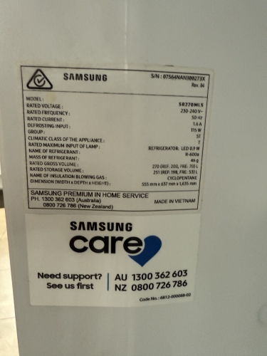 Second-hand Samsung 270L Top Mount Fridge - Photo 6)