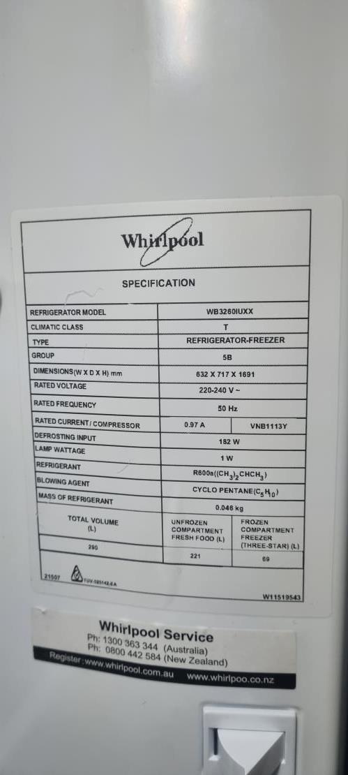 Second-hand Whirlpool 290L Bottom Mount Fridge - Photo 6)