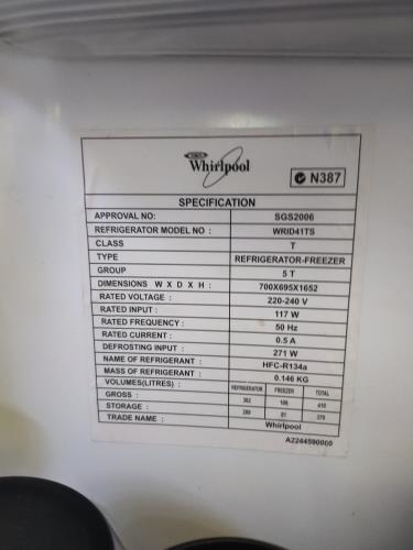 Second-hand Whirlpool 410L Top Mount Fridge - Photo 6)