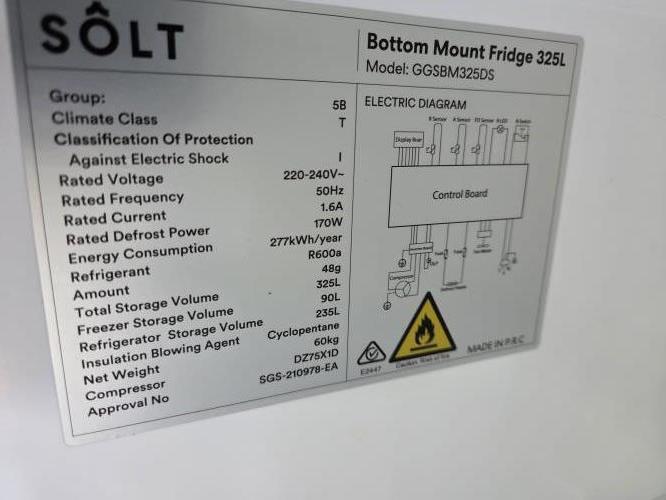 Second-hand Solt 325L Bottom Mount Fridge - Photo 6)