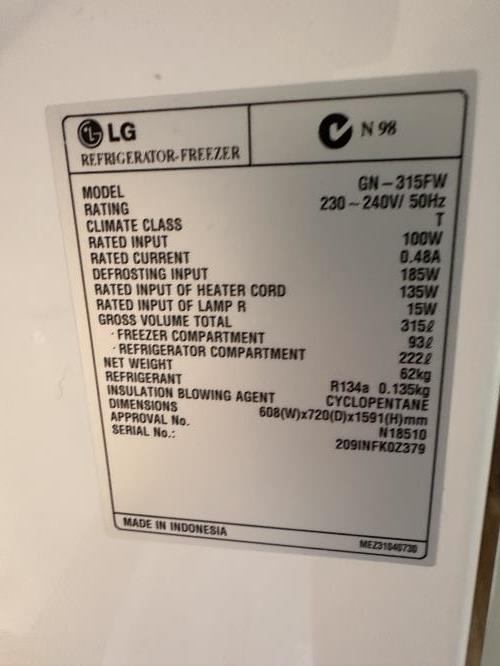 Second-hand LG 315L Top Mount Fridge - Photo 6)