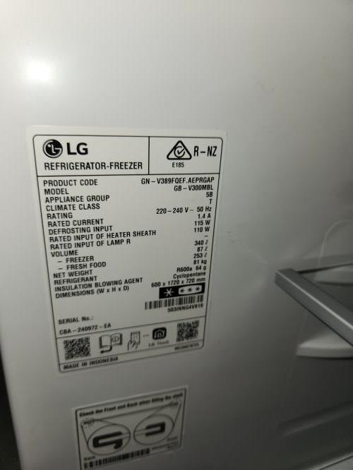 Second-hand LG 340L Bottom Mount Fridge - Photo 6)