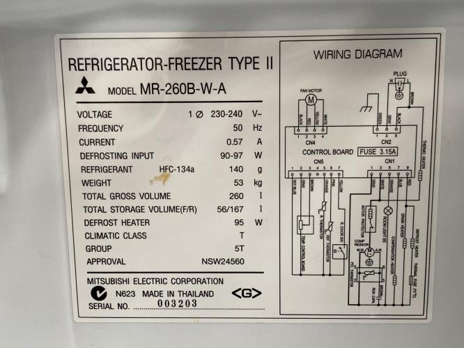 Second-hand Mitsubishi 260L Top Mount Fridge - Photo 6)