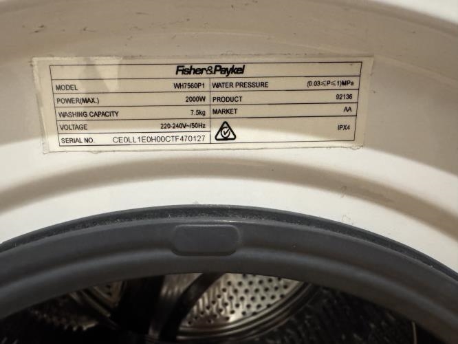 Second-hand Fisher & Paykel 7.5kg Front Load Washing Machine - Photo 6)