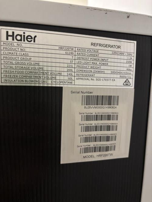 Second-hand Haier 221L Top Mount Fridge - Photo 6)