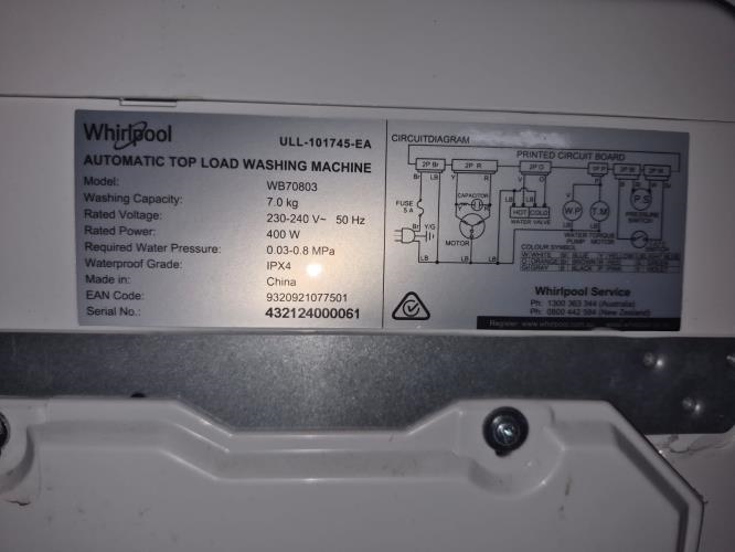 Second-hand Whirlpool 7kg Top Load Washing Machine - Photo 6)
