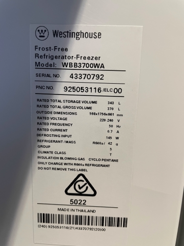 Second-hand Westinghouse 370L Bottom Mount Fridge - Photo 6)