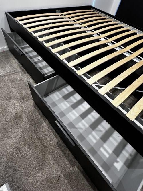 Second-hand IKEA BRIMNES Queen Bed Frame with 4 Storage Drawers - Photo 6)