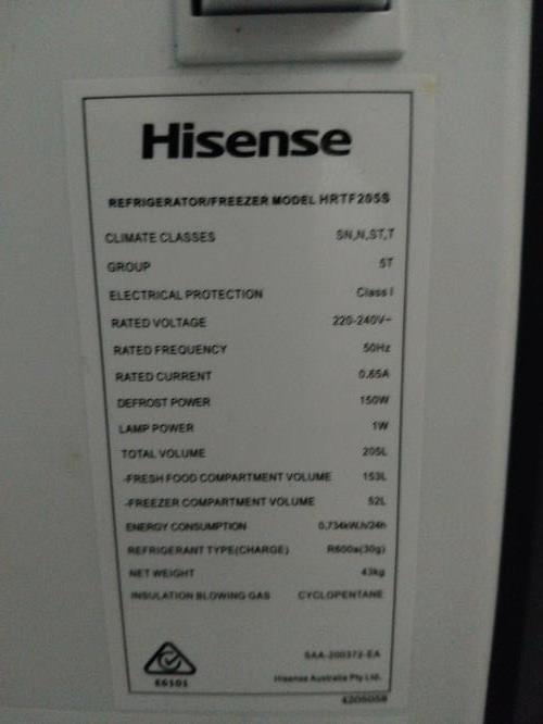 Second-hand Hisense 205L Top Mount Fridge - Photo 7)