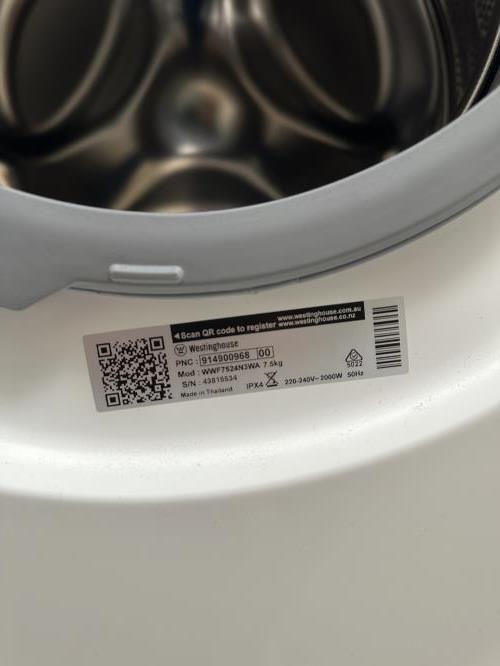 Second-hand Westinghouse 7.5kg Front Load Washing Machine - Photo 7)