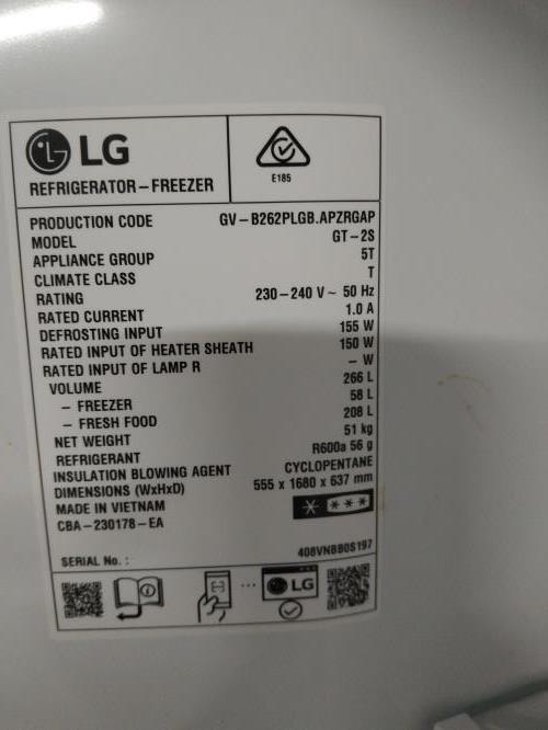 Second-hand LG 266L Top Mount Fridge - Photo 7)