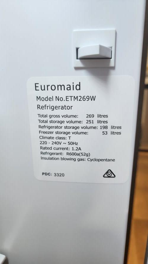 Second-hand Euromaid 269L Top Mount Fridge - Photo 7)