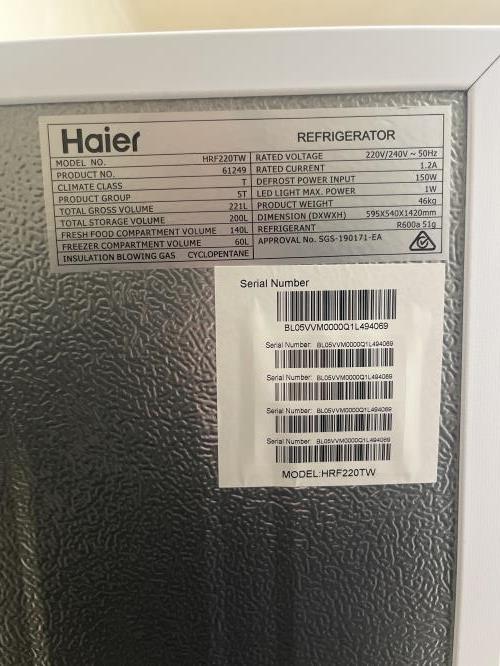 Second-hand Haier 221L Top Mount Fridge - Photo 7)