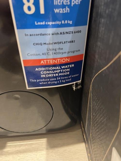 Second-hand Chiq 8kg / 5kg Washer-Dryer Combo - Photo 7)