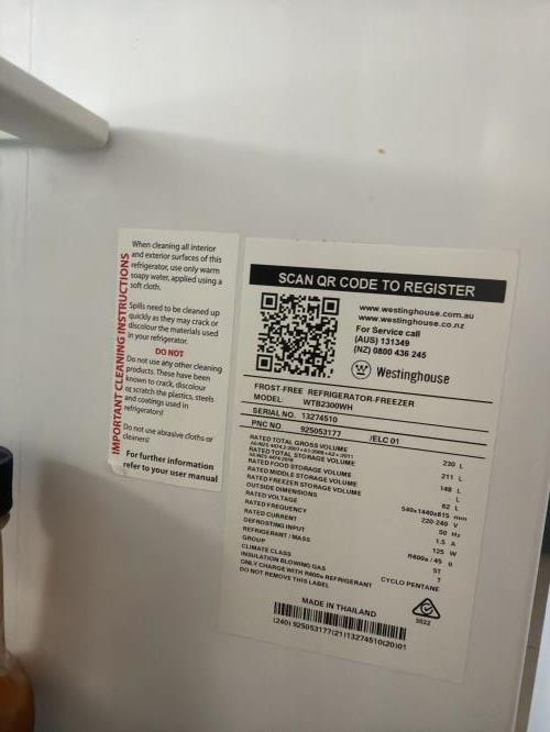 Second-hand Westinghouse 230L Top Mount Fridge - Photo 7)