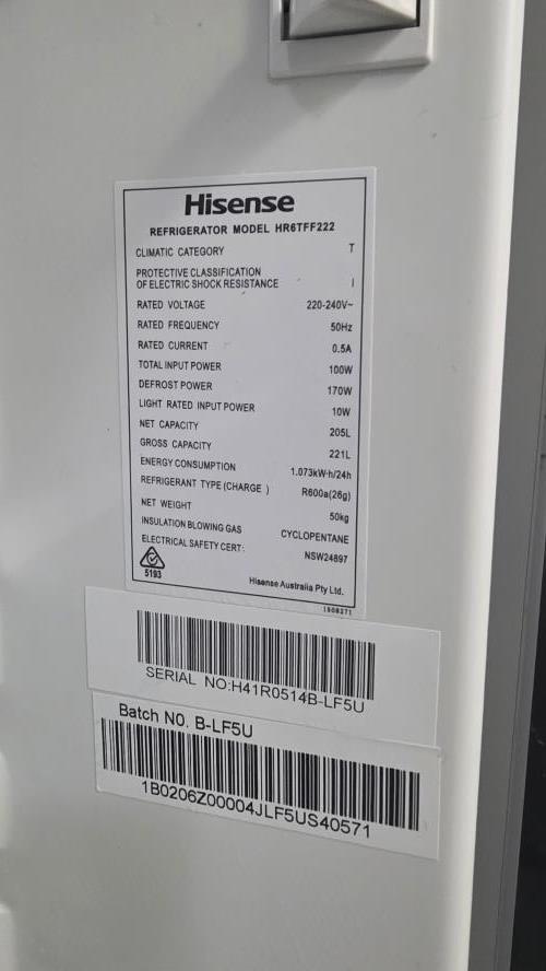Second-hand Hisense 221L Top Mount Fridge - Photo 7)