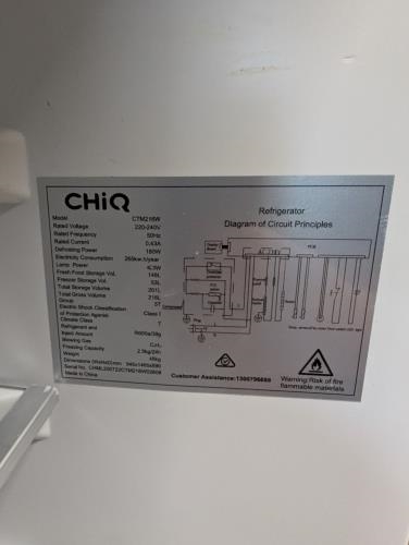 Second-hand Chiq 216L Top Mount Fridge - Photo 7)
