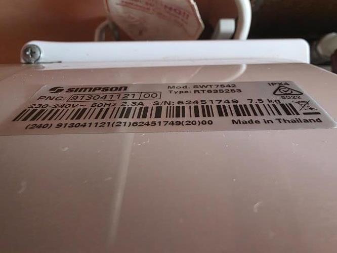 Second-hand Simpson 7.5kg Top Load Washing Machine - Photo 7)
