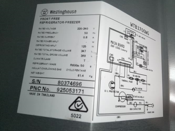 Second-hand Westinghouse 347L Top Mount Fridge - Photo 7)