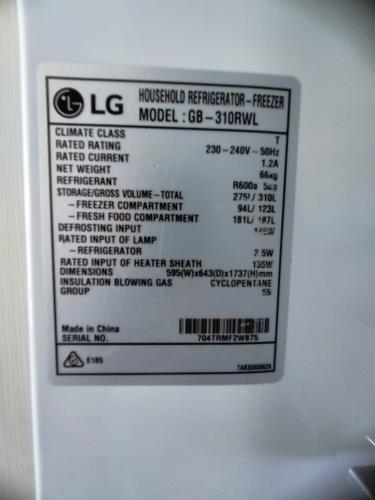 Second-hand LG 310L Bottom Mount Fridge - Photo 7)