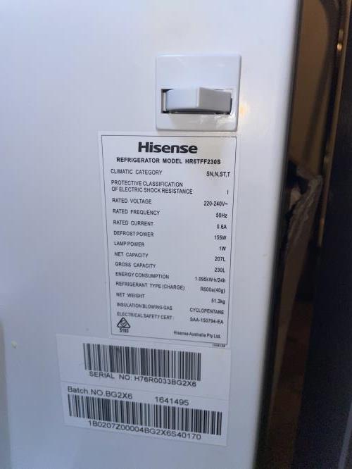 Second-hand Hisense 230L Top Mount Fridge - Photo 7)